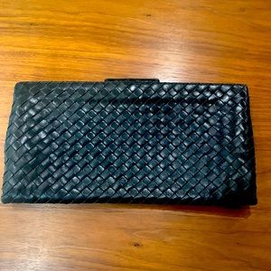 Bottega Veneta Black Leather Clutch